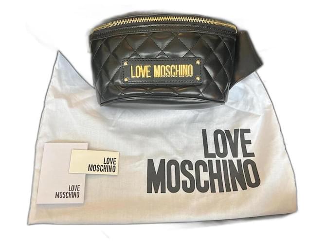Love moschino leather banana bag Black  ref.771554